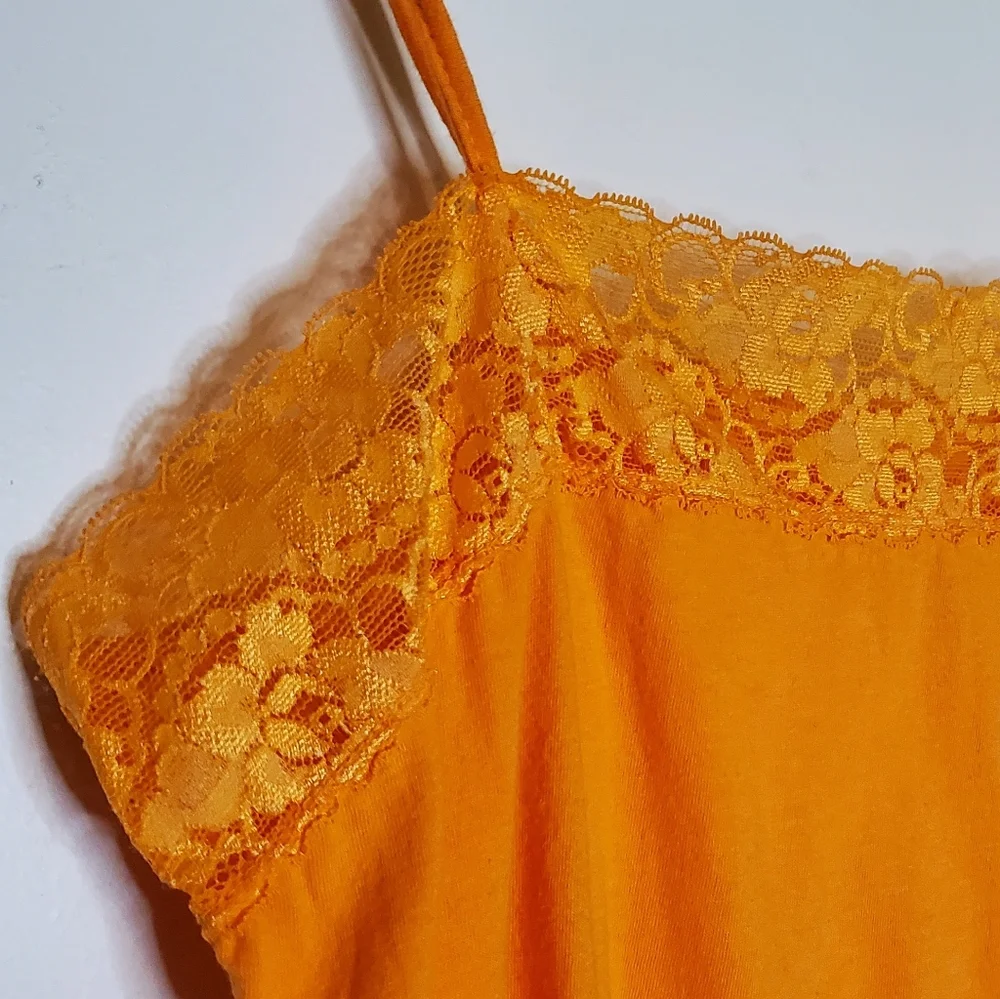 Bright Sherbet Orange Lace Camisole - Picture 2 of 9